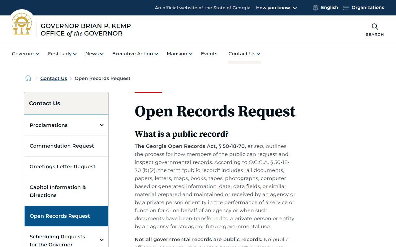 Talbot County arrest records Georgia open records request page