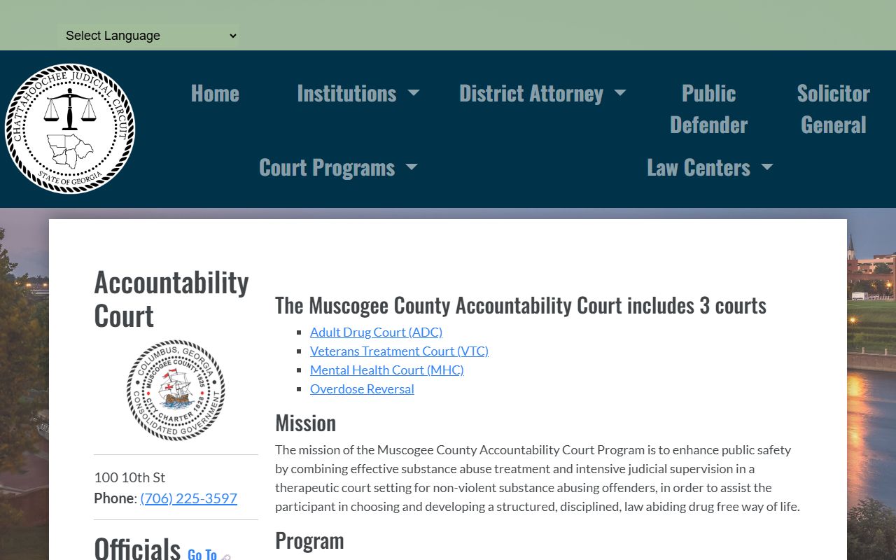 Talbot County court dockets Chattahoochee accountability court page
