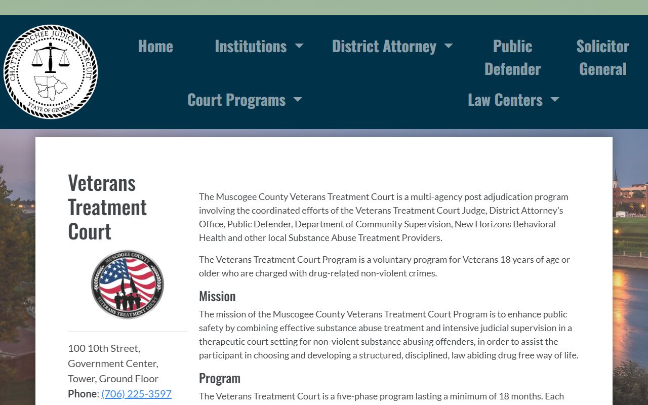 Talbot County court dockets veterans treatment court program page