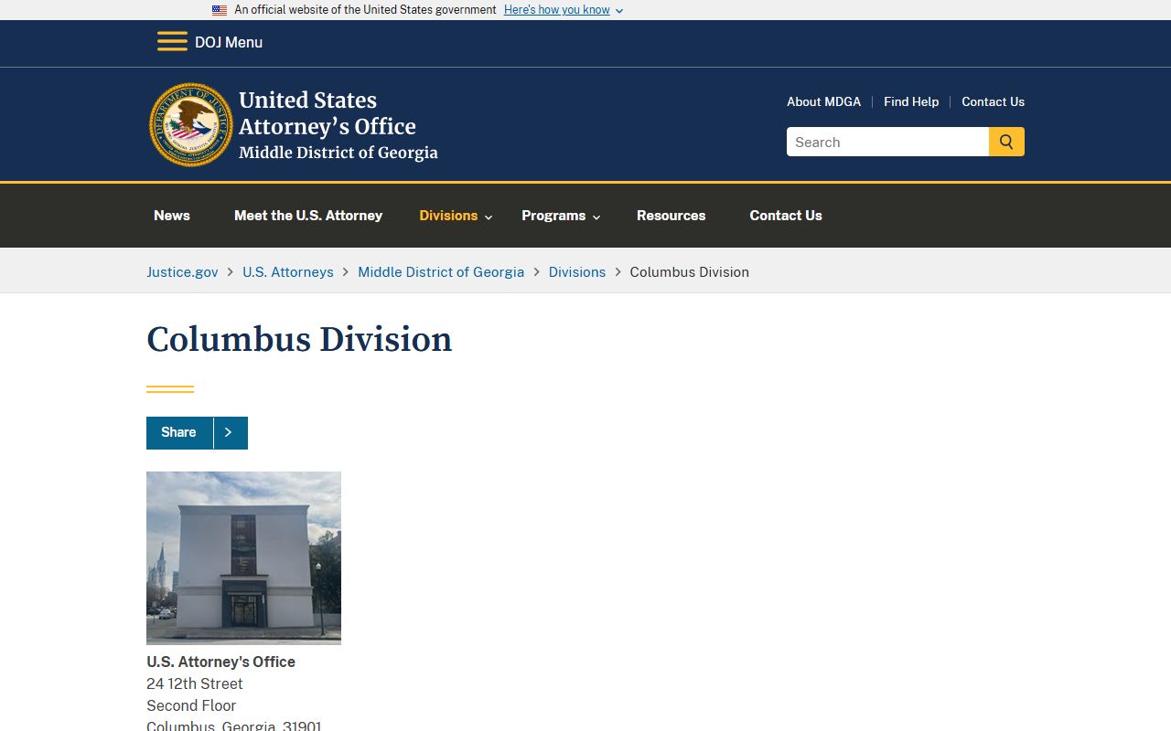 Talbot County criminal court records federal prosecutor Columbus division