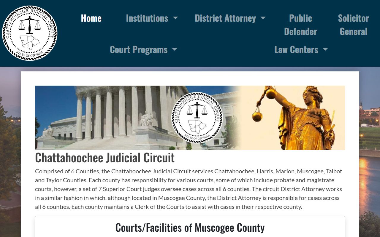 Talbot County Superior Court Chattahoochee Judicial Circuit courts