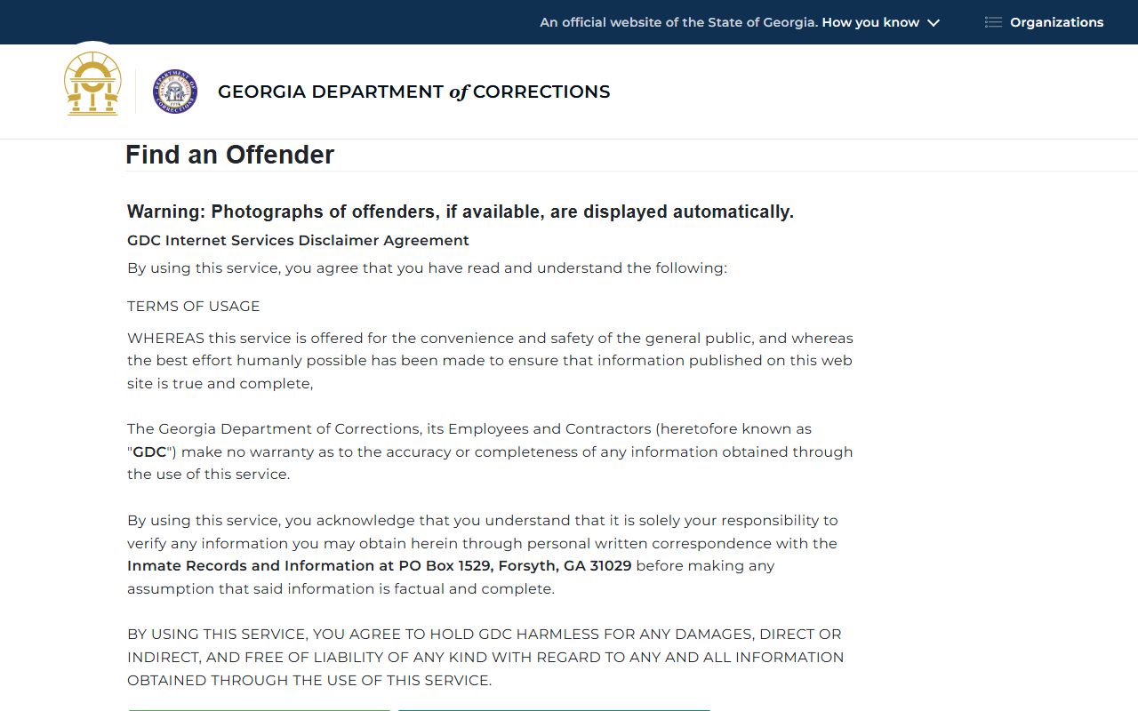 Talbot County inmate records GDC offender query form