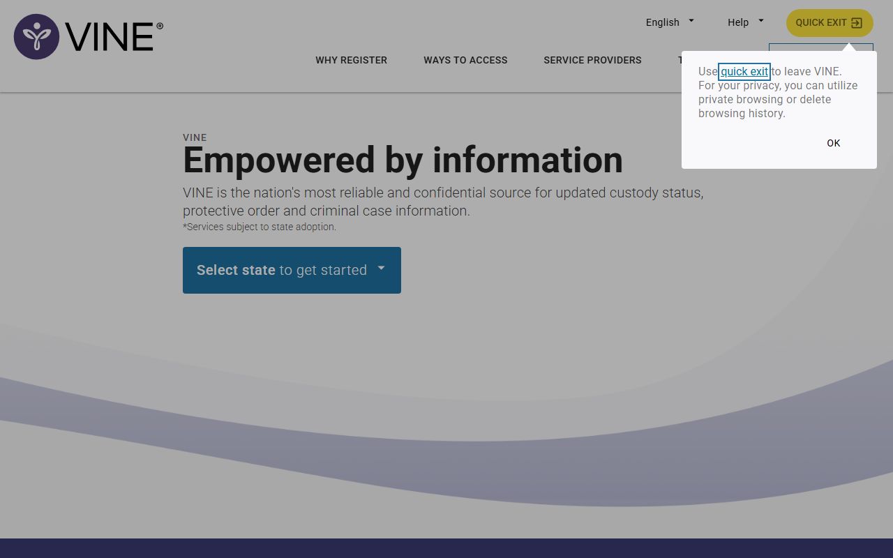 Talbot County inmate records VINELink custody notification page