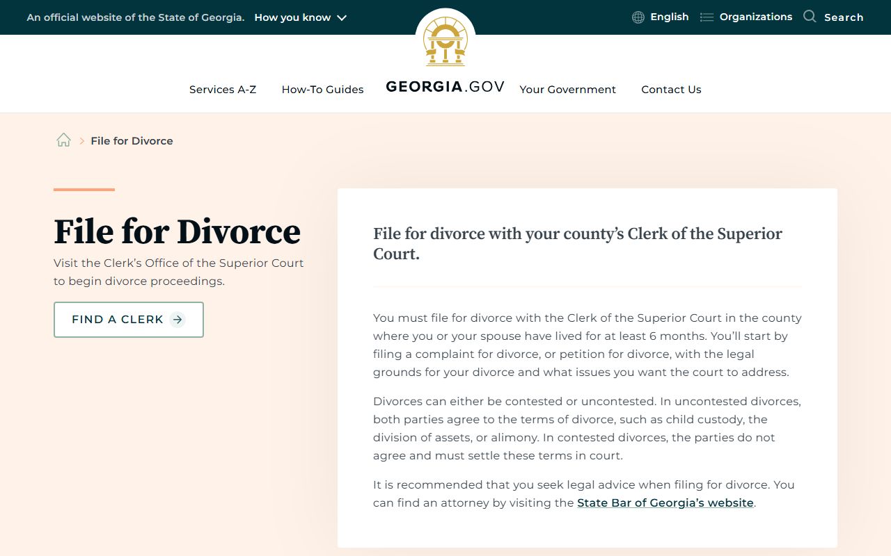 Talbot County divorce records Georgia divorce filing guidance