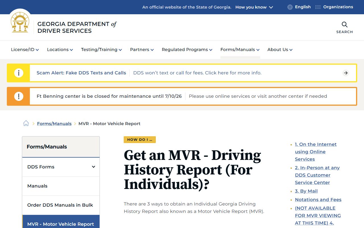 Talbot County traffic court records DDS MVR instruction page