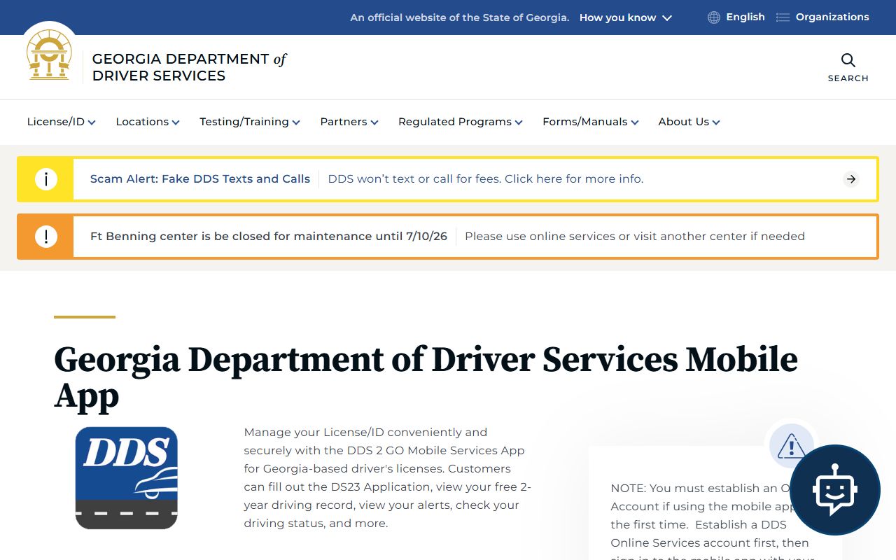 Talbot County traffic court records DDS 2 GO app page